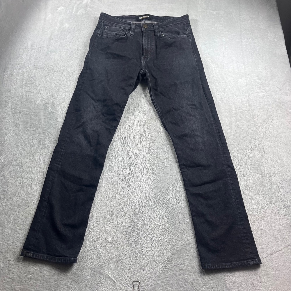 Revtown Decade Denim Sharp Slim Fit Jeans Black W31 L30 Men Stretch Cotton Blend